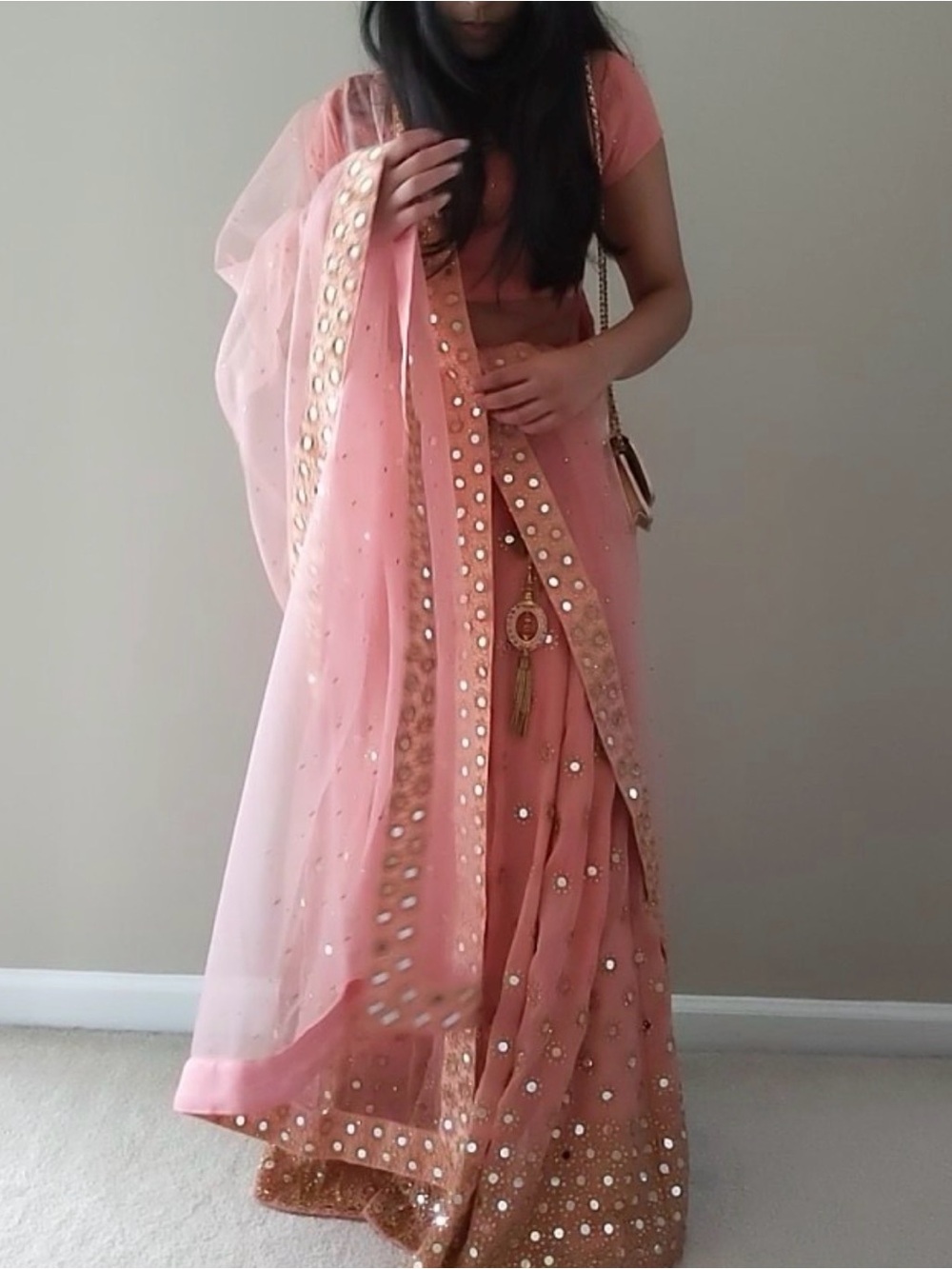Pink Mirror Indian Lengha